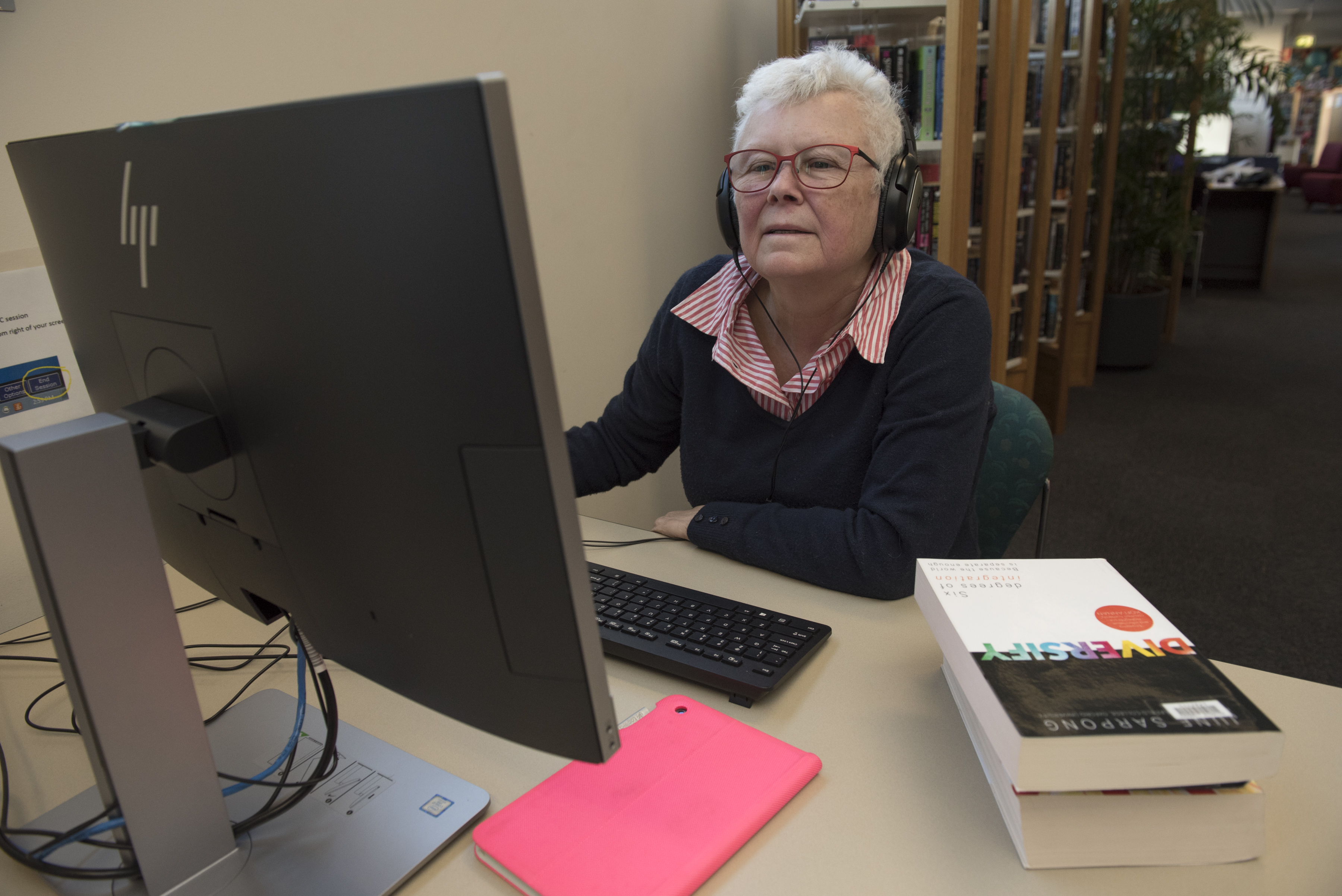 Senior woman using computer